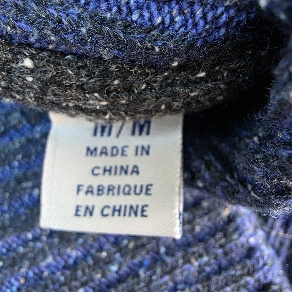 Tommy Bahama Men's Wool‎ Silk Diamond Drive Shawl Sweater Medium Mazarine Blue
